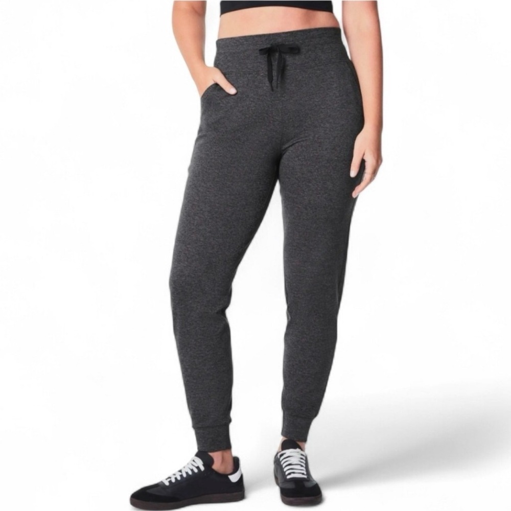 SPANX Smooth Soft Stretch Slim Joggers Dark Heather Gray Womens Size XS